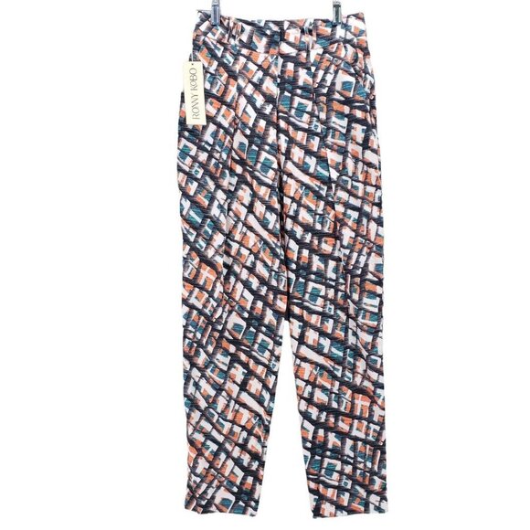 RONNY KOBO Ariyah Pants Multi Geometric Pattern Tapered High Rise Size XS - NWT - Picture 2 of 11